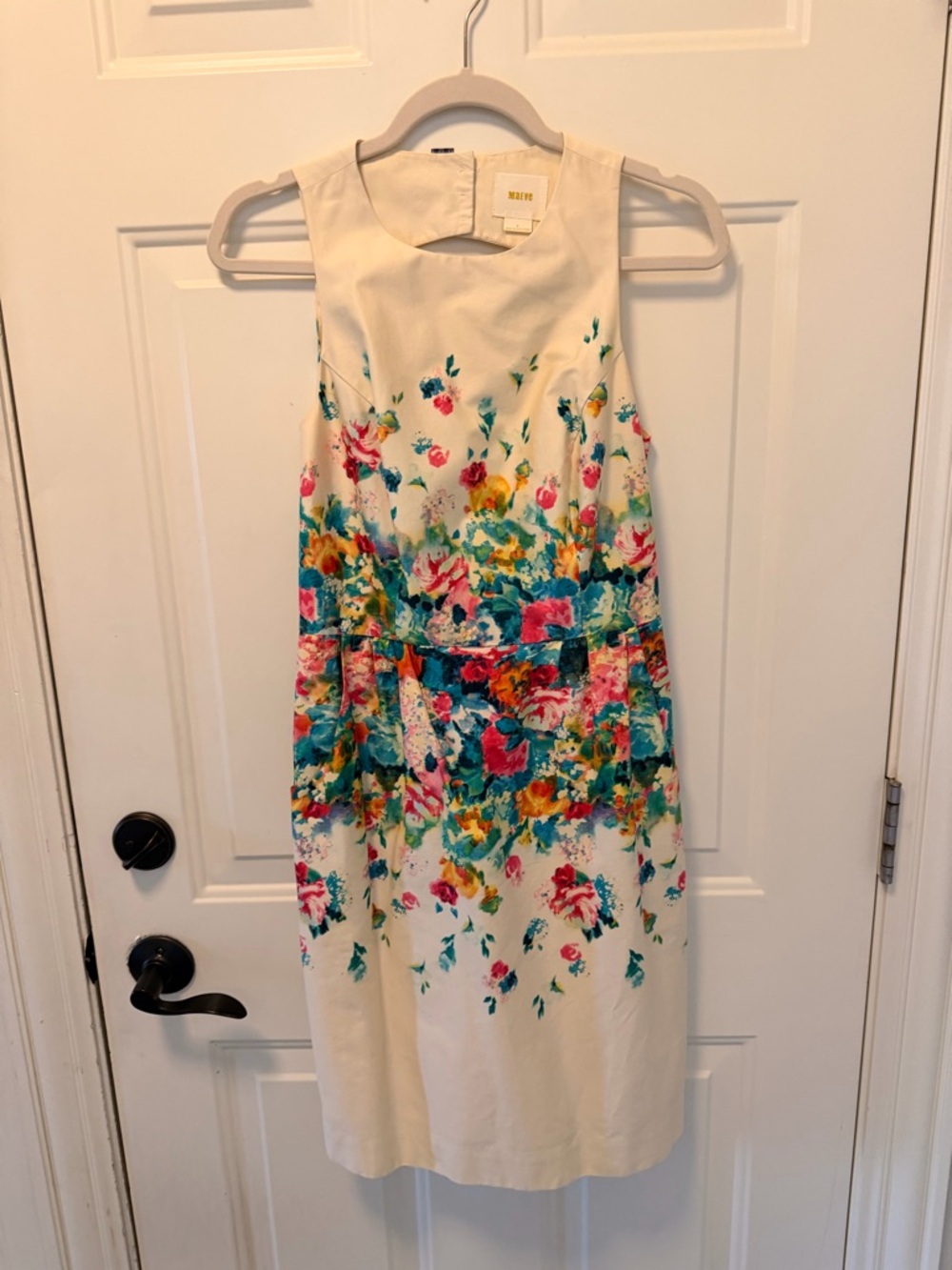 White Floral Sheath Dress Maeve Anthropologie
